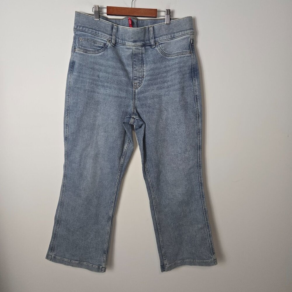 Spanx Size 1X Kick Flare SPANXshape EveryWear Stretchy Pull-On Jeans Indigo Sky